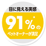 91%*の ペットオーナーが満足
